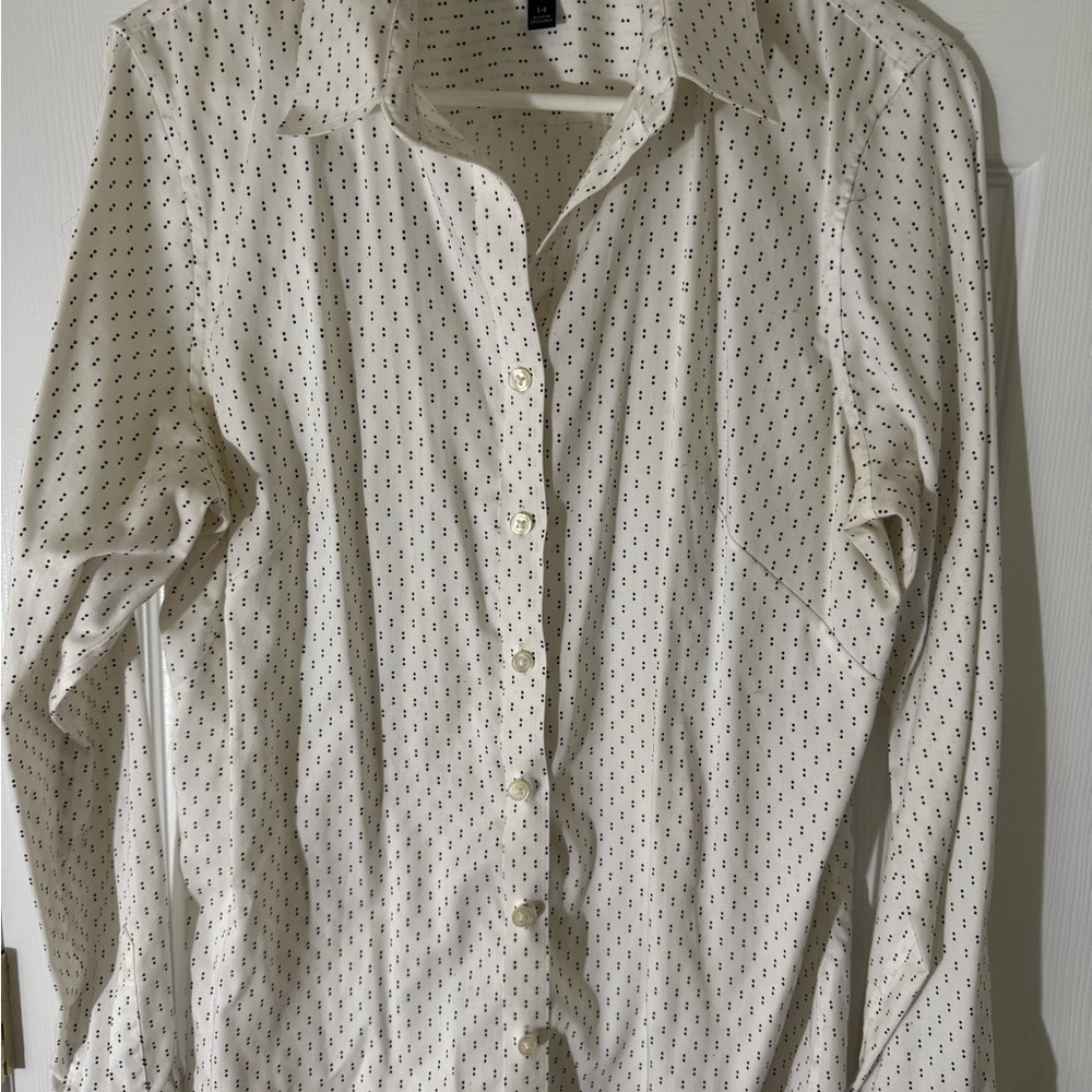 Banana Republic White Textured Button Down Shirt